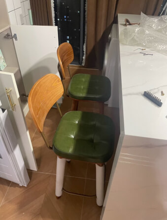 เก้าอี้บาร์ MY DOLLS HOUSE COCO 65 ซม. สีไม้เข้ม เบาะสีเขียว_2